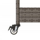Barwagen 3 Böden Grau Poly Rattan Und Massivholz Akazie