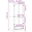 Kleiderschrank Corona 76X50X170 Cm Massivholz Kiefer
