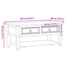 Couchtisch Mit Schubladen Corona 100X48X45 Cm Massivholz Kiefer