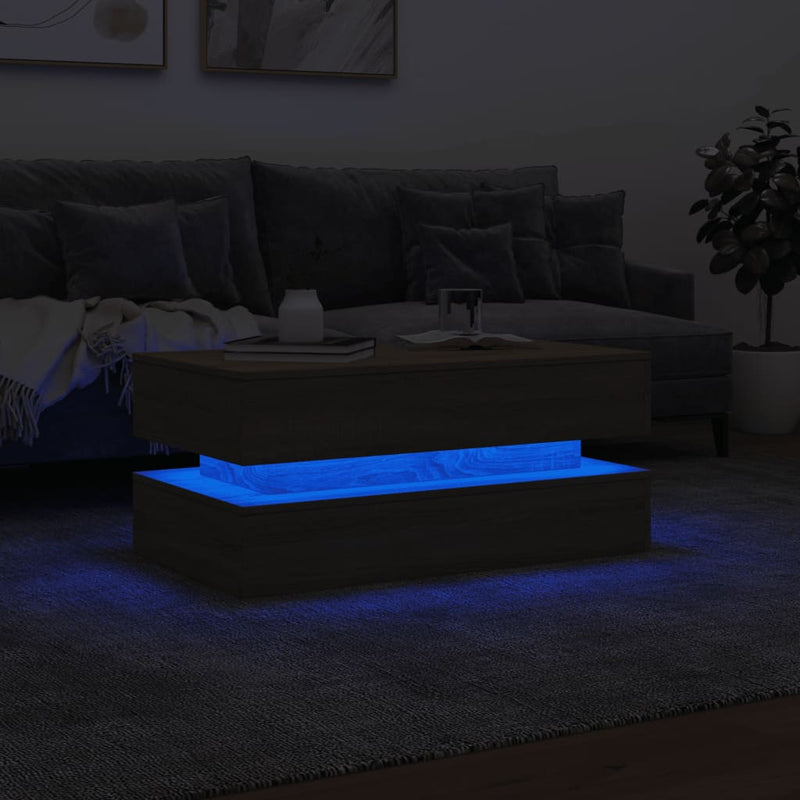 Couchtisch mit LED-Leuchten Sonoma-Eiche 90x50x40 cm