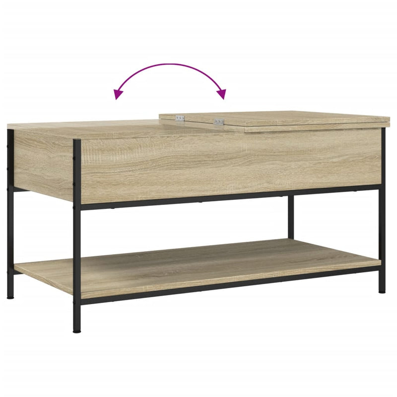 Couchtisch Sonoma-Eiche 100x50x50 cm Holzwerkstoff und Metall