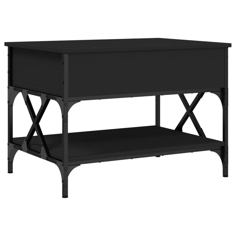 Couchtisch Schwarz 70x50x50 cm Holzwerkstoff und Metall