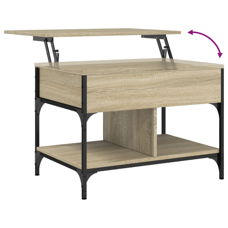 Couchtisch Sonoma-Eiche 70x50x50 cm Holzwerkstoff und Metall