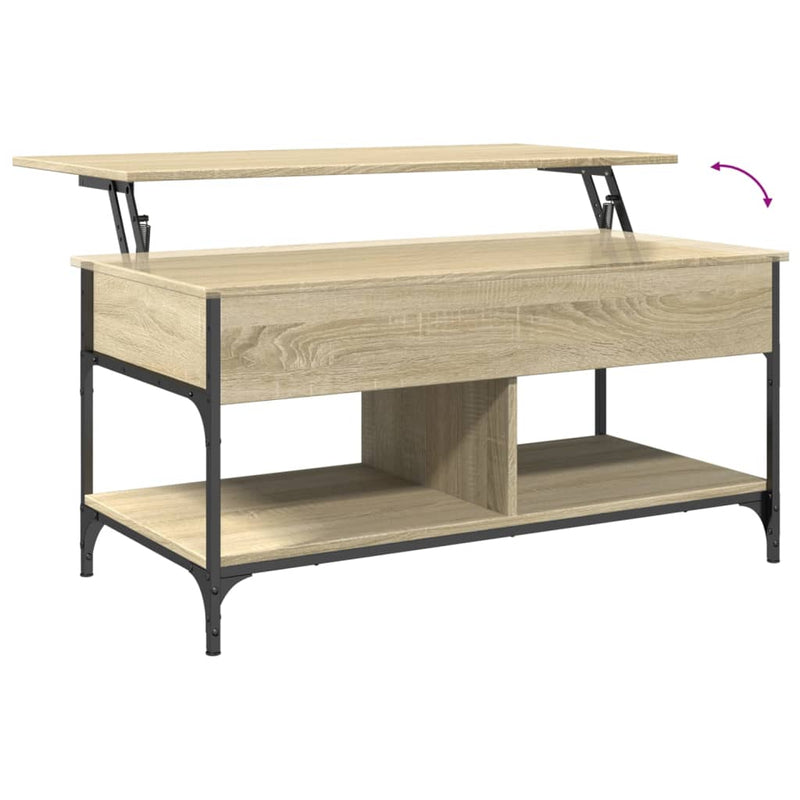 Couchtisch Sonoma-Eiche 100x50x50 cm Holzwerkstoff und Metall