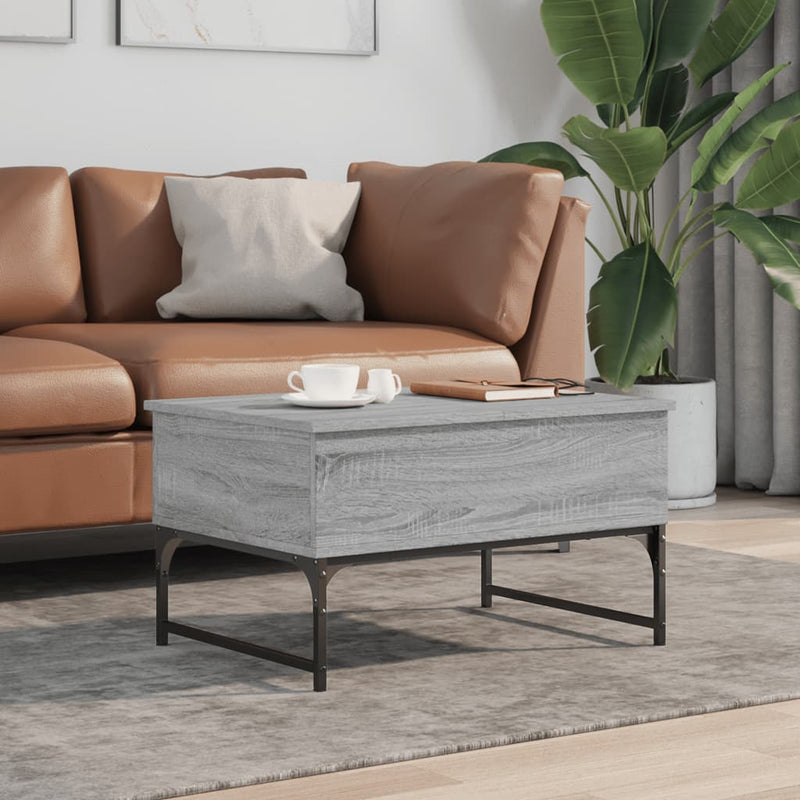 Couchtisch Grau Sonoma 70x50x40 cm Holzwerkstoff und Metall