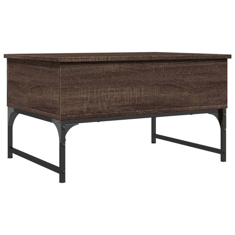 Couchtisch Braun Eichen-Optik 70x50x40 cm Holzwerkstoff Metall