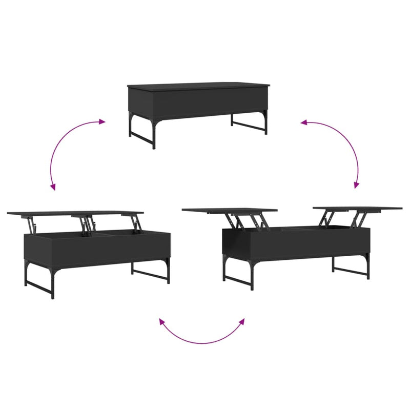 Couchtisch Schwarz 100x50x40 cm Holzwerkstoff und Metall