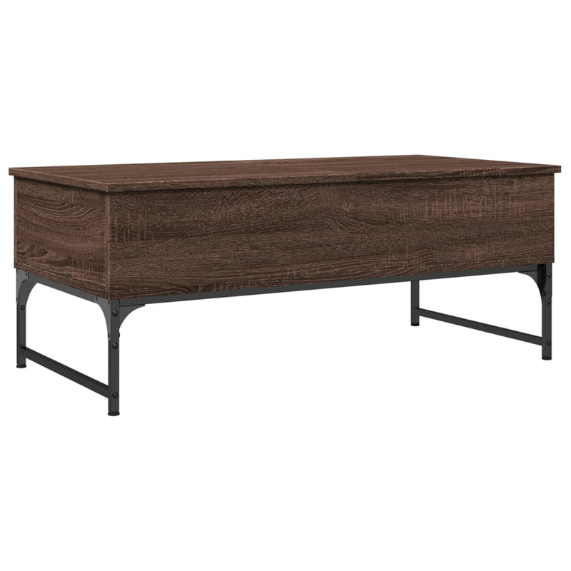 Couchtisch Braun Eichen-Optik 100x50x40 cm Holzwerkstoff Metall