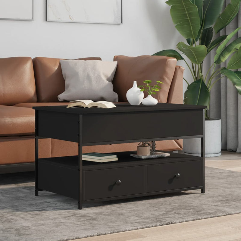 Couchtisch Schwarz 85x50x50 cm Holzwerkstoff und Metall