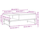Couchtisch 100X50X35 Cm Holzwerkstoff Und Metall