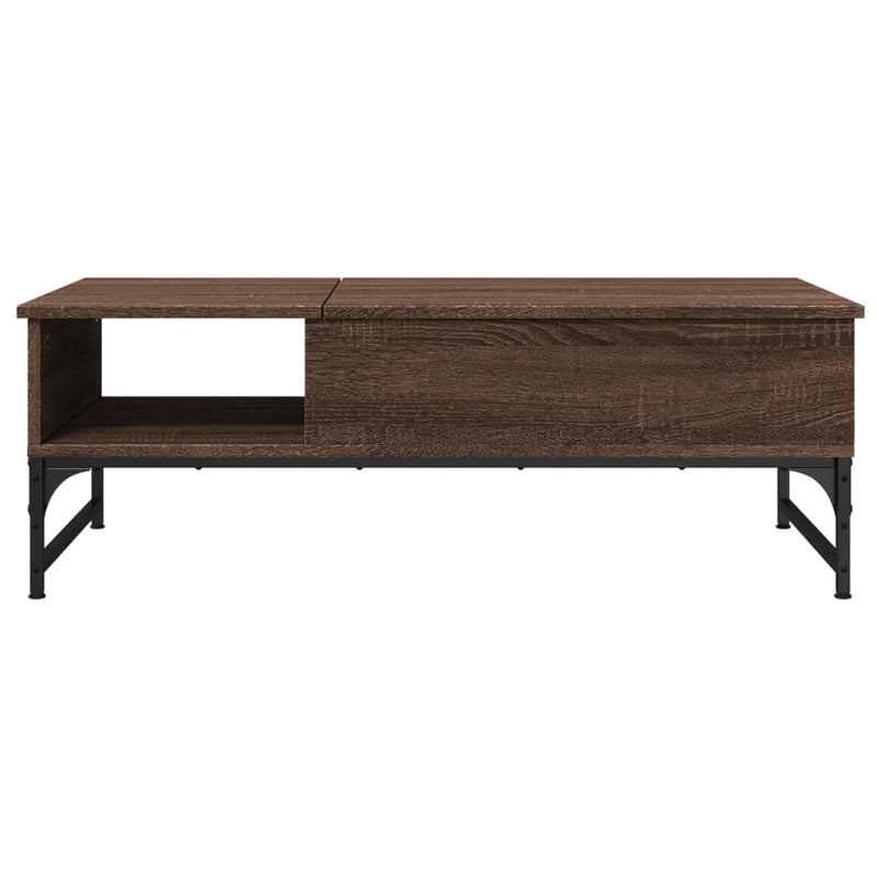 Couchtisch Braun Eichen-Optik 100x50x35 cm Holzwerkstoff Metall