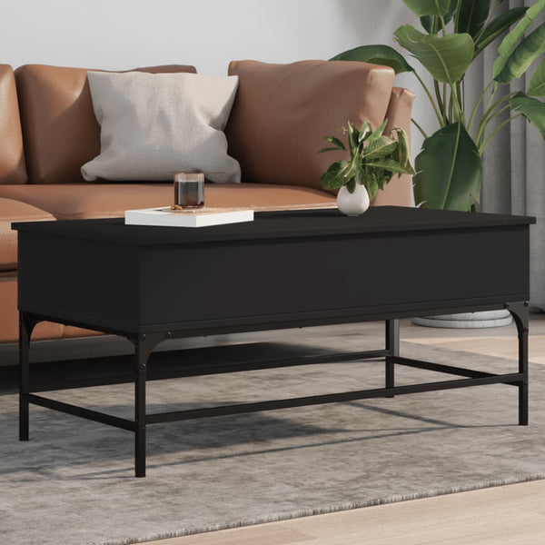 Couchtisch Schwarz 100x50x45 cm Holzwerkstoff und Metall