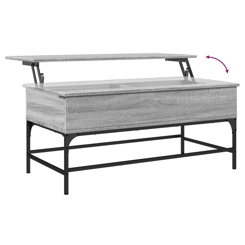 Couchtisch Grau Sonoma 100x50x45 cm Holzwerkstoff und Metall