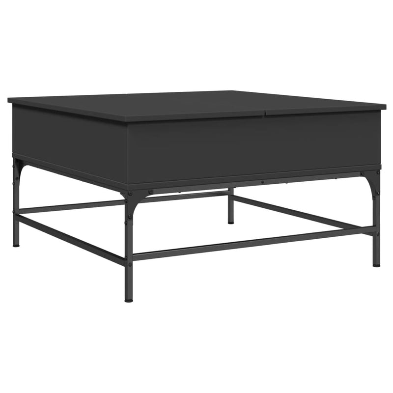 Couchtisch Schwarz 80x80x45 cm Holzwerkstoff und Metall