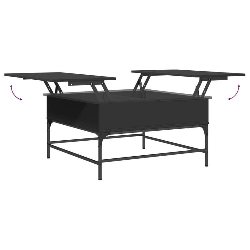 Couchtisch Schwarz 80x80x45 cm Holzwerkstoff und Metall