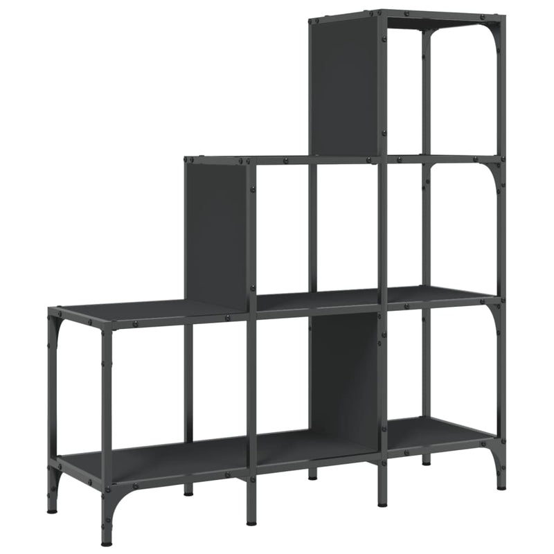 Bücherregal Schwarz 92x30x102 cm Holzwerkstoff und Metall