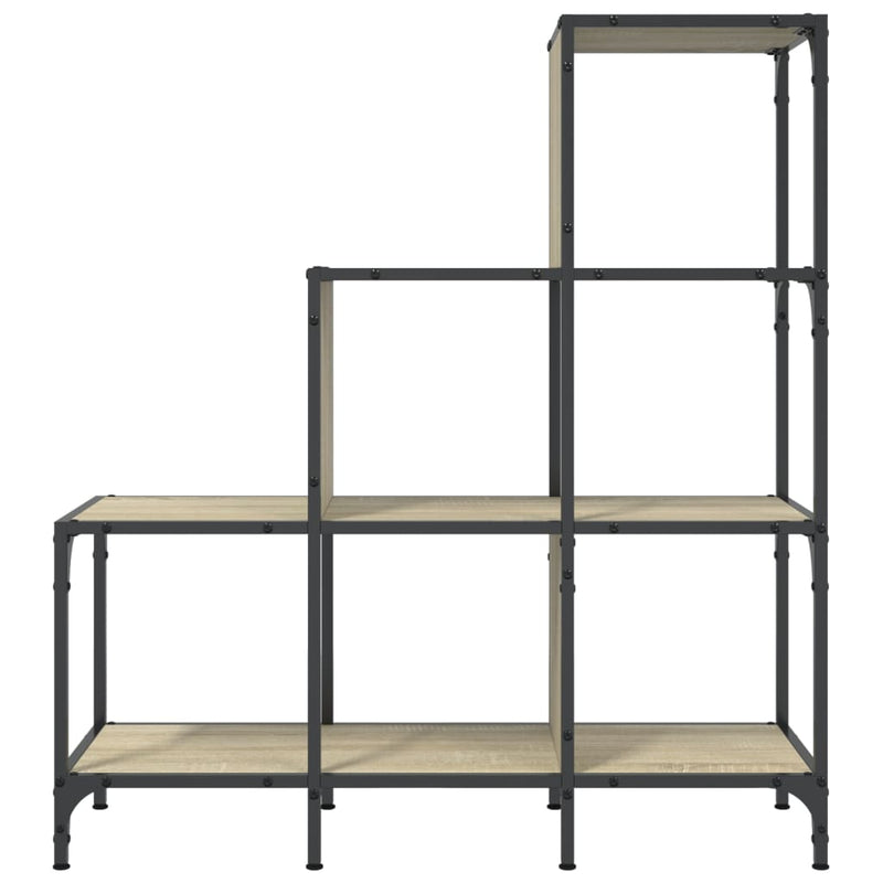 Bücherregal Sonoma-Eiche 92x30x102 cm Holzwerkstoff und Metall