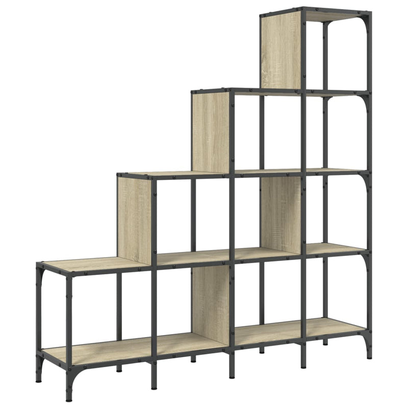 Bücherregal Sonoma-Eiche 122x30x132 cm Holzwerkstoff und Metall