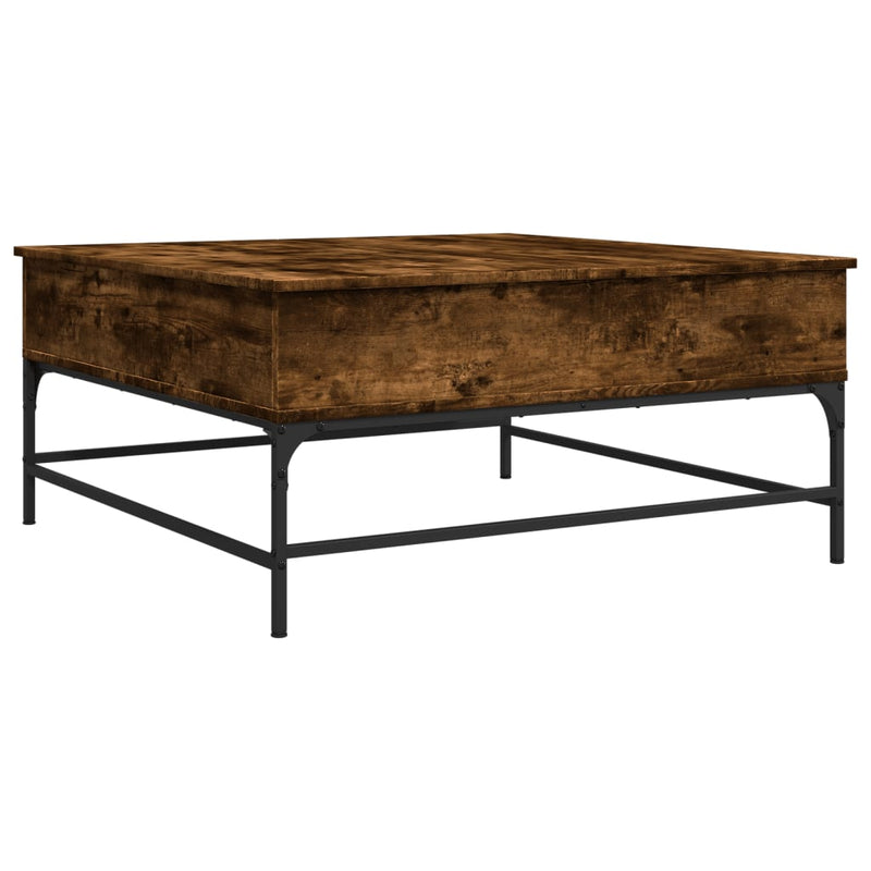 Couchtisch Räuchereiche 95x95x45 cm Holzwerkstoff und Metall