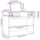 Schminktisch Mit Spiegel 100X45X76 Cm