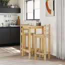 3-Tlg. Bar-Set Massivholz Kiefer Braun