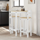 3-Tlg. Bar-Set Massivholz Kiefer Weiß