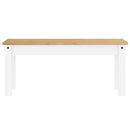Essbank Panama Weiß 105X30X45 Cm Massivholz Kiefer