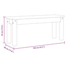 Essbank Panama Weiß 105X30X45 Cm Massivholz Kiefer