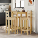 3-Tlg. Bar-Set Massivholz Kiefer Braun