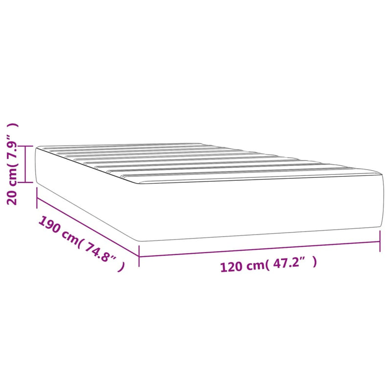 Taschenfederkernmatratze Dunkelgrau 120x190x20 cm Stoff