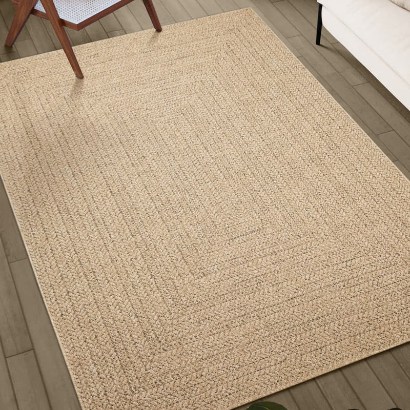 Teppich ZIZUR 120x120 cm Jute-Optik Indoor und Outdoor