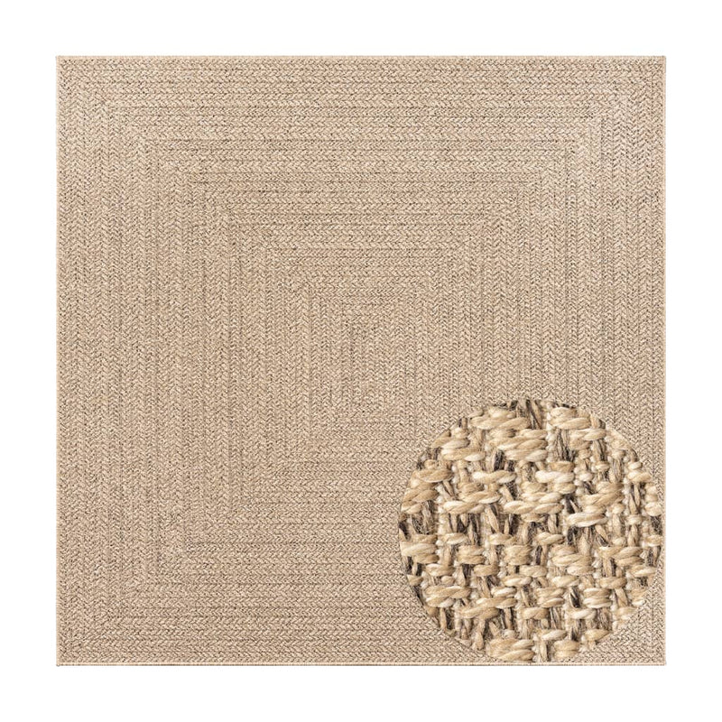 Teppich ZIZUR 200x200 cm Jute-Optik Indoor und Outdoor