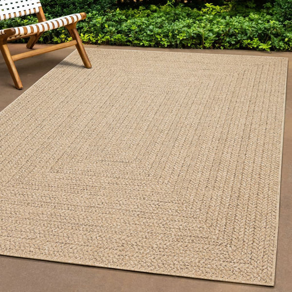 Teppich ZIZUR 200x200 cm Jute-Optik Indoor und Outdoor