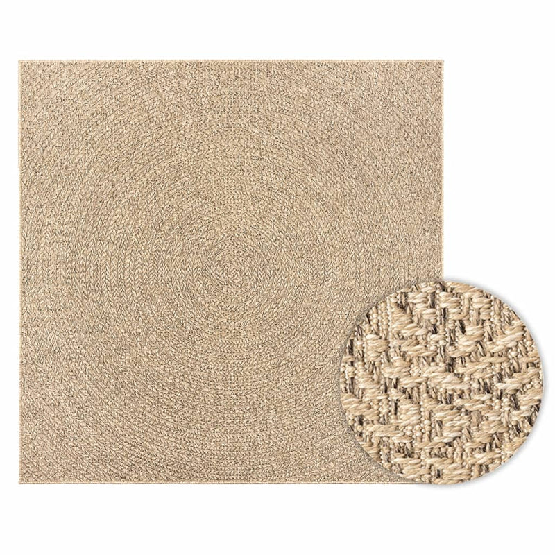 Teppich ZIZUR 200x200 cm Jute-Optik Indoor und Outdoor