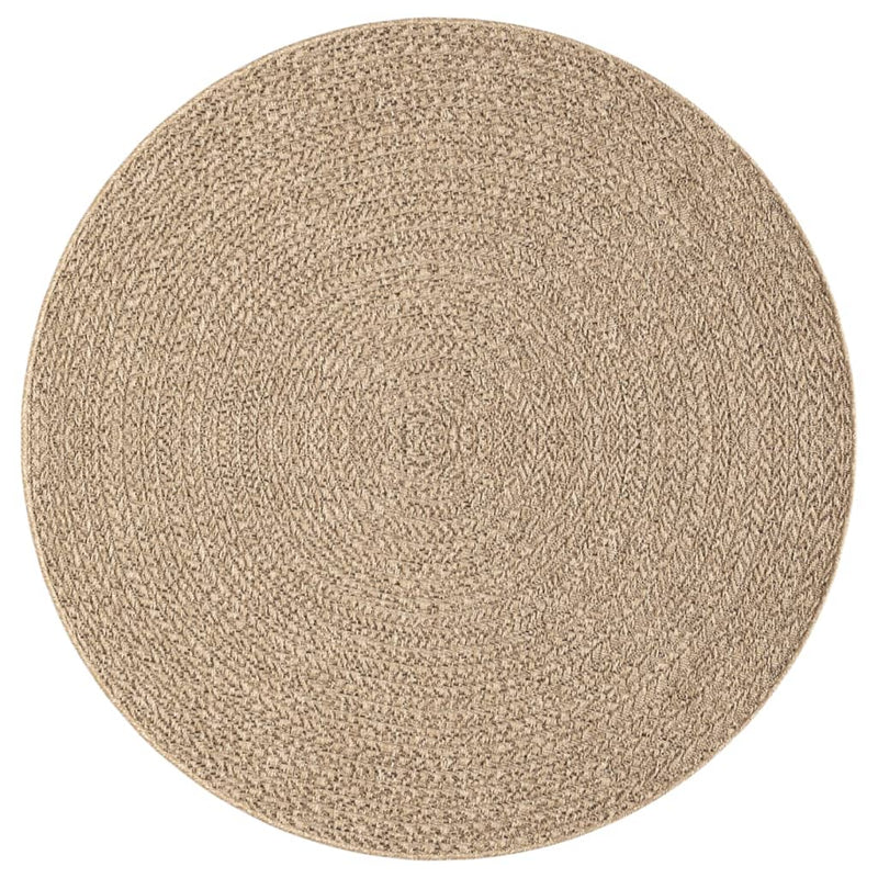 Teppich ZIZUR Ø 200 cm Jute-Optik Indoor und Outdoor