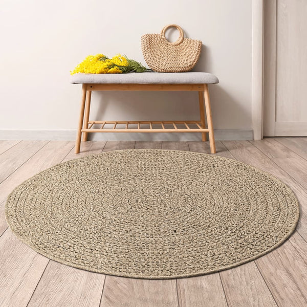 Teppich ZIZUR Ø 200 cm Jute-Optik Indoor und Outdoor