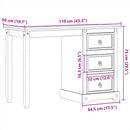 Schminktisch Corona 110X47X75 Cm Massivholz Kiefer