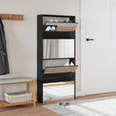 Schuhschrank Mit Spiegel 4 Fächer 63X17X134 Cm