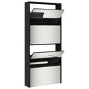 Schuhschrank Mit Spiegel 4 Fächer 63X17X134 Cm