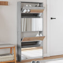 Schuhschrank Mit Spiegel 4 Fächer 63X17X134 Cm