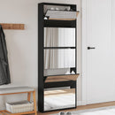 Schuhschrank Mit Spiegel 5 Fächer 63X17X169,5 Cm
