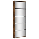 Schuhschrank Mit Spiegel 5 Fächer 63X17X169,5 Cm