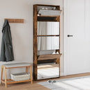 Schuhschrank Mit Spiegel 5 Fächer 63X17X169,5 Cm