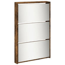 Schuhschrank Mit Spiegel 5 Fächer 63X17X169,5 Cm