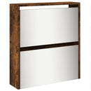 Schuhschrank Mit Spiegel 5 Fächer 63X17X169,5 Cm