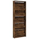 Schuhschrank Mit Spiegel 5 Fächer 63X17X169,5 Cm