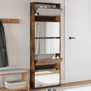 Schuhschrank Mit Spiegel 5 Fächer 63X17X169,5 Cm