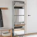 Schuhschrank Mit Spiegel 5 Fächer 63X17X169,5 Cm
