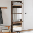Schuhschrank Mit Spiegel 5 Fächer 63X17X169,5 Cm