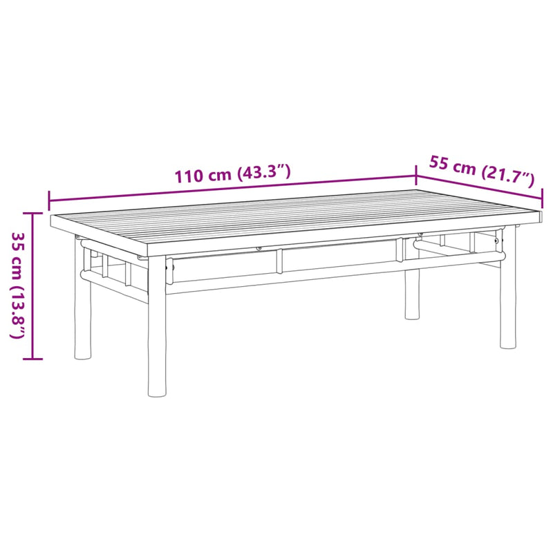 Couchtisch 110x55x35 cm Bambus